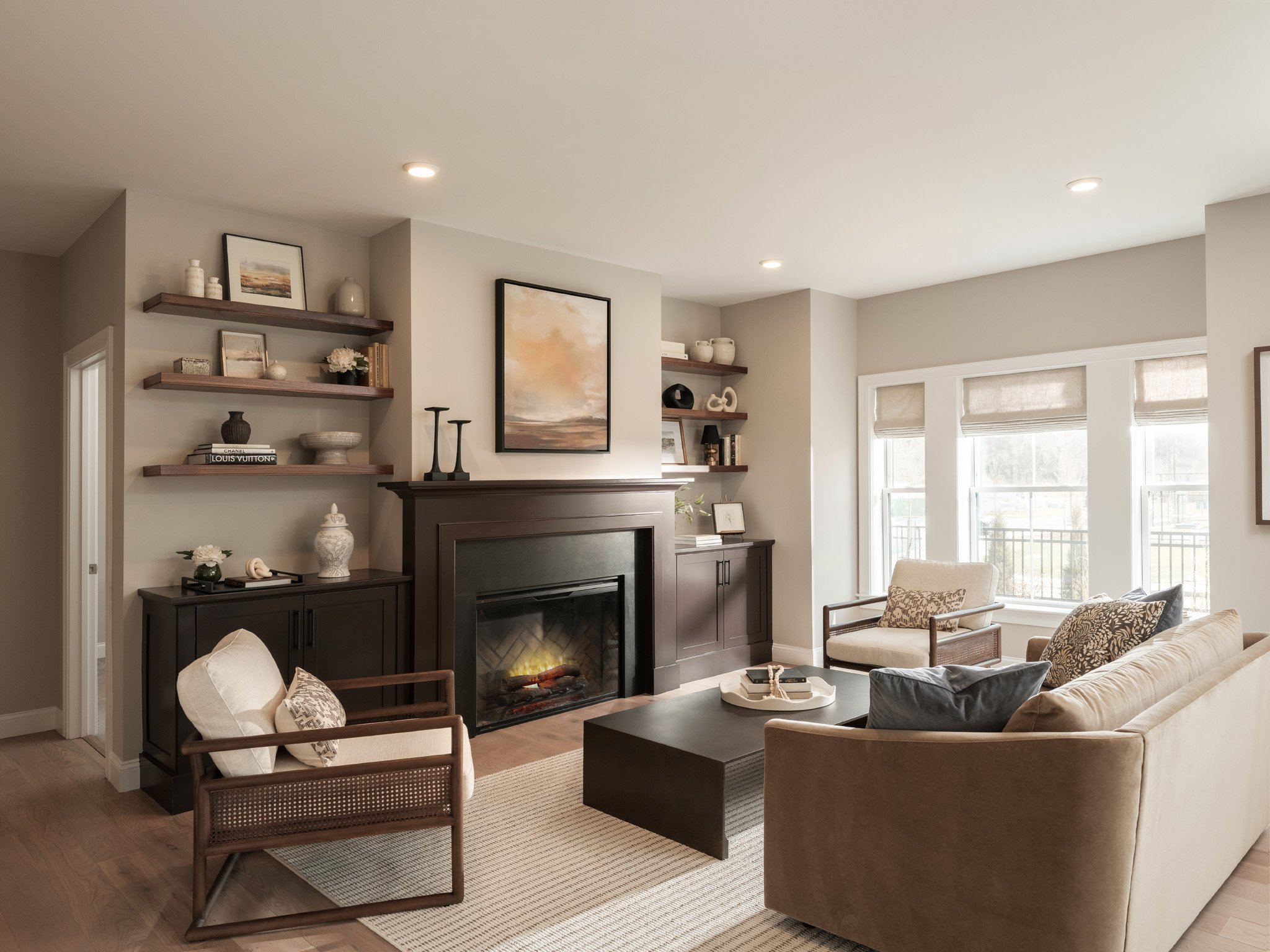 Custom millwork and architectural details in a Featherwinds 55+ condo in Halifax MA