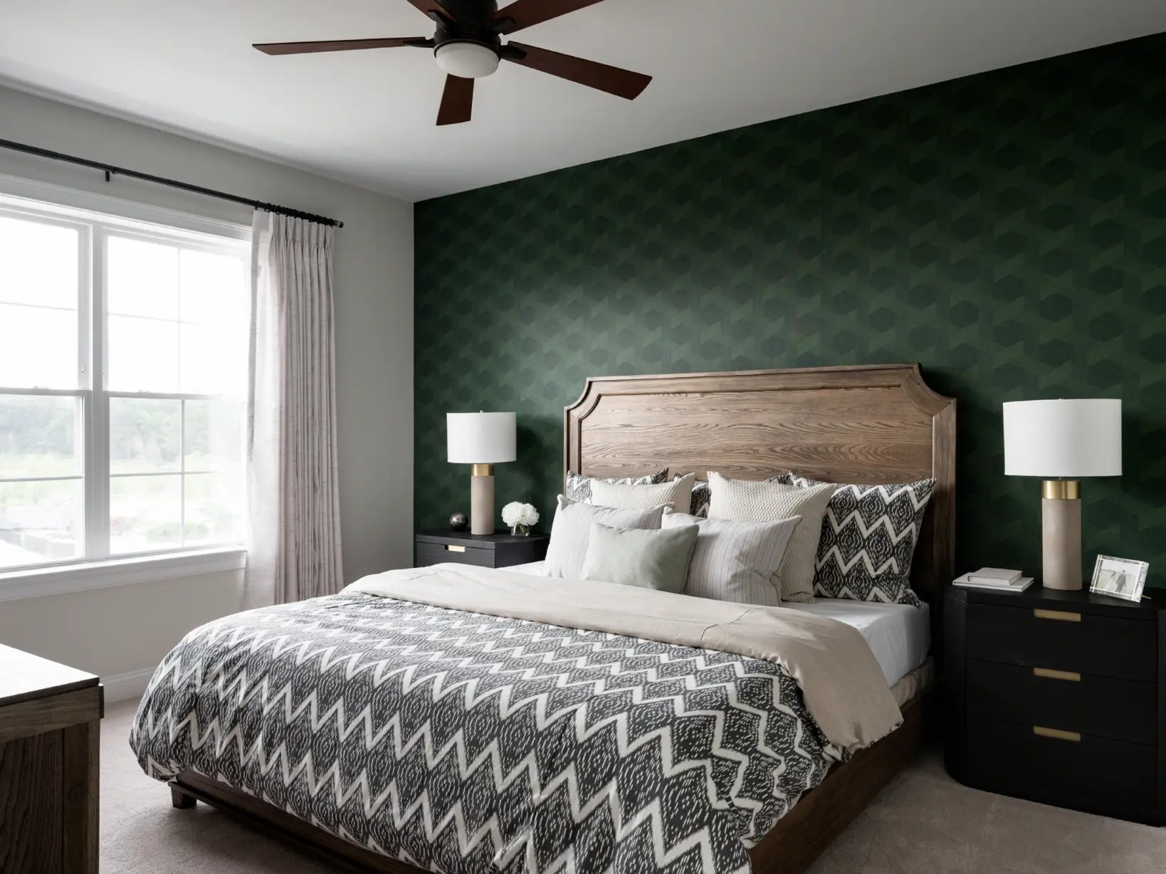 Bedroom in model home in Canton, MA