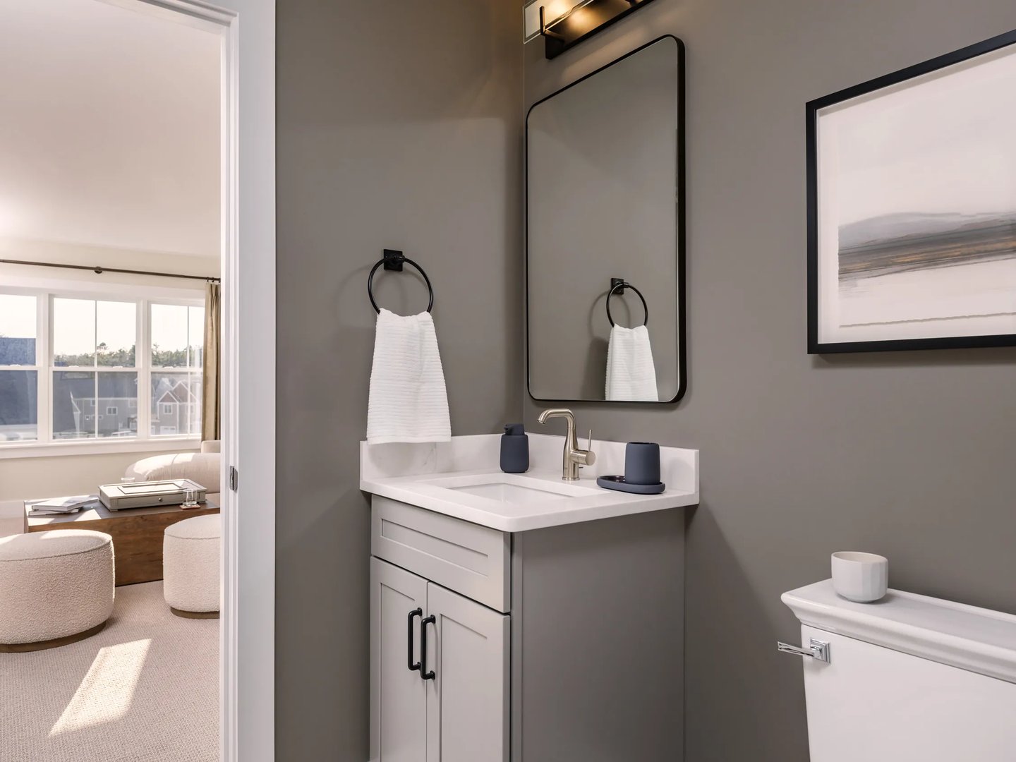 Guest bathroom in the Pine at Alden's Reach in Plymouth MA