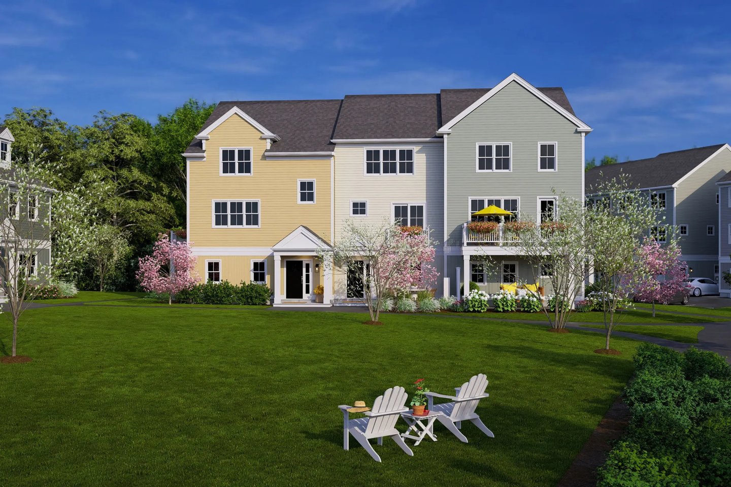 Cedar townhome exterior at Larkwood in Raynham MA
