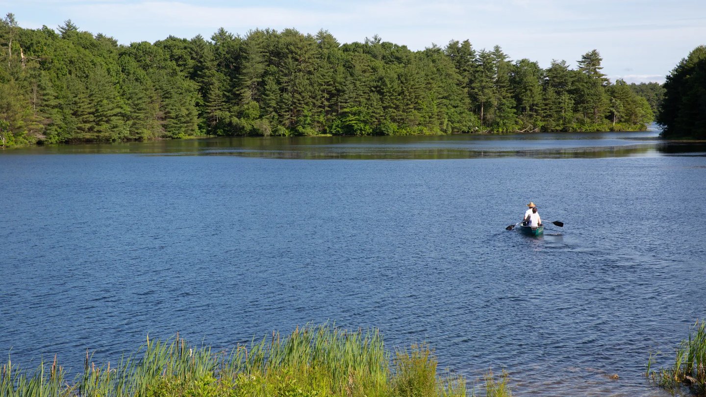 Canoe and kayak launch on the river at Larkwood in Raynham MA
