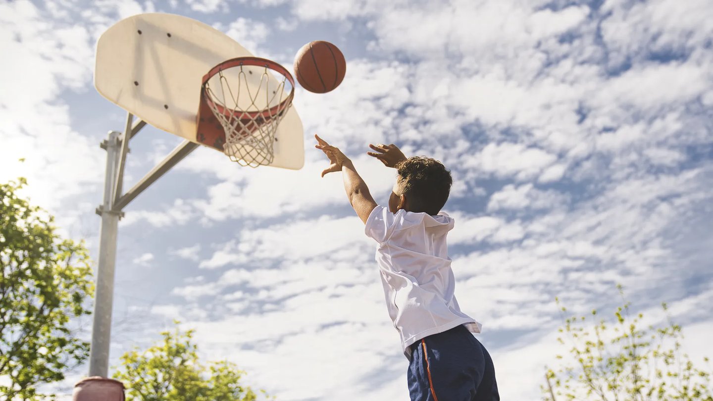 Half-court basketball at Larkwood in Raynham MA