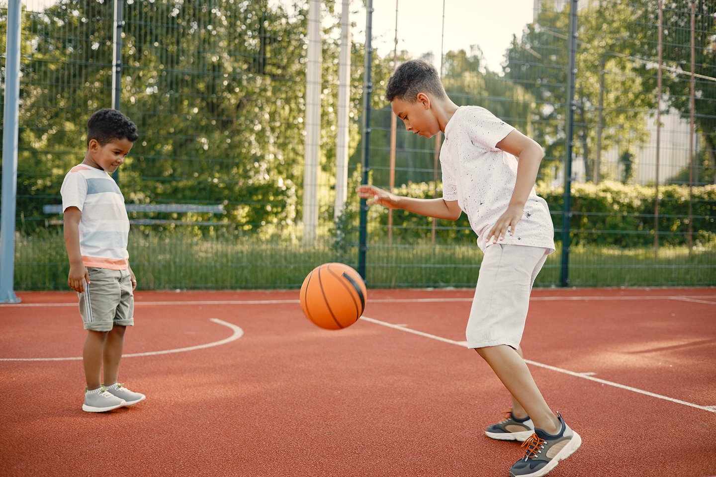 Half-court basketball at Larkwood in Raynham MA