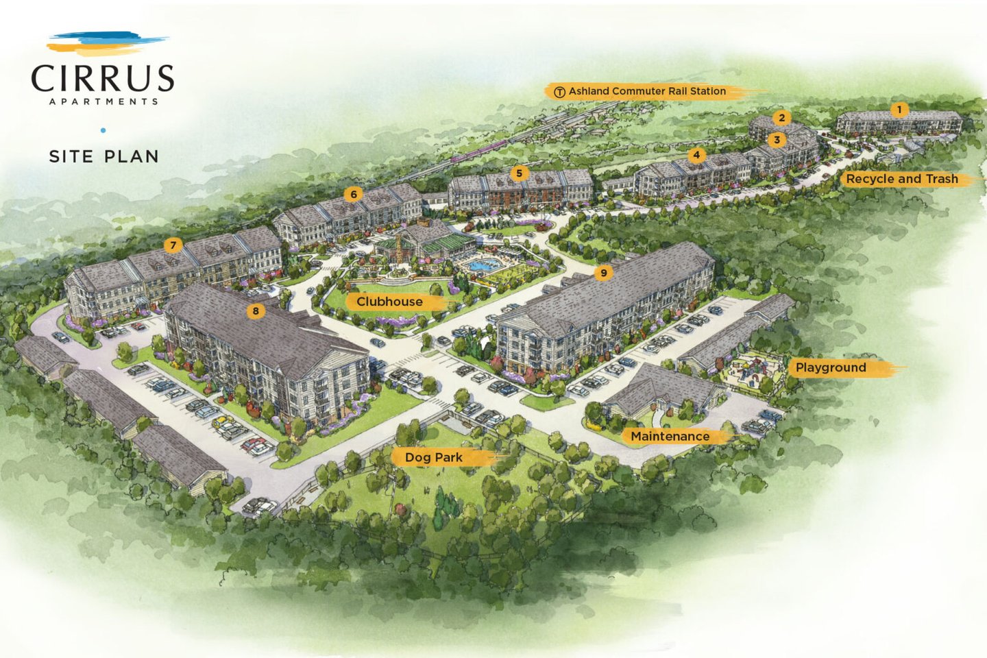 Cirrus site plan in Ashland MA