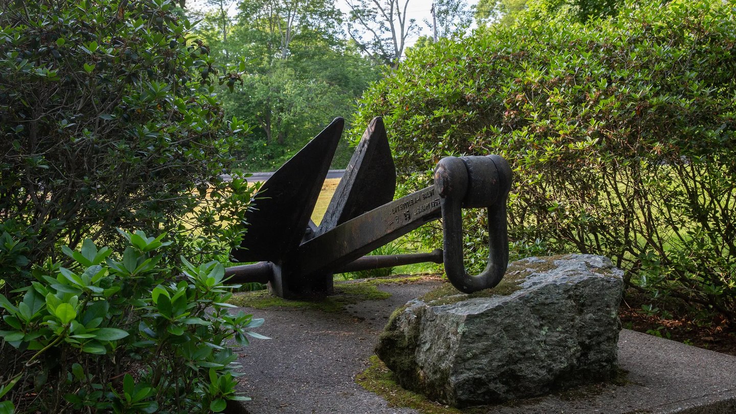 Historic iron anchor monument in Raynham MA near Larkwood townhomes
